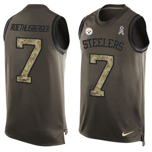 Nike Steelers #7 Ben Roethlisberger Green Men's Stitched NFL Limited Salute To Service Tank Top Jersey